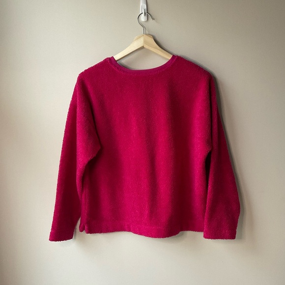 Loft Pink Fuzzy Sweatshirt Large - Picture 2 of 4